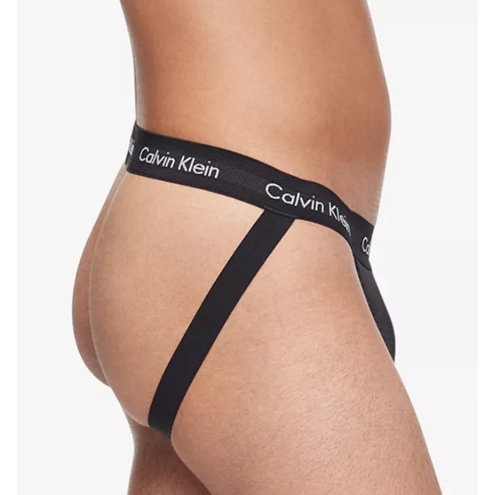 Calvin Klein 2 PACK Jock Straps Black‎ Cotton Stretch Mens Large NIB